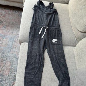 NIKE ROMPER - RACERBACK DRAWSTRING - WAIST POCKETS - GRAY - SMALL